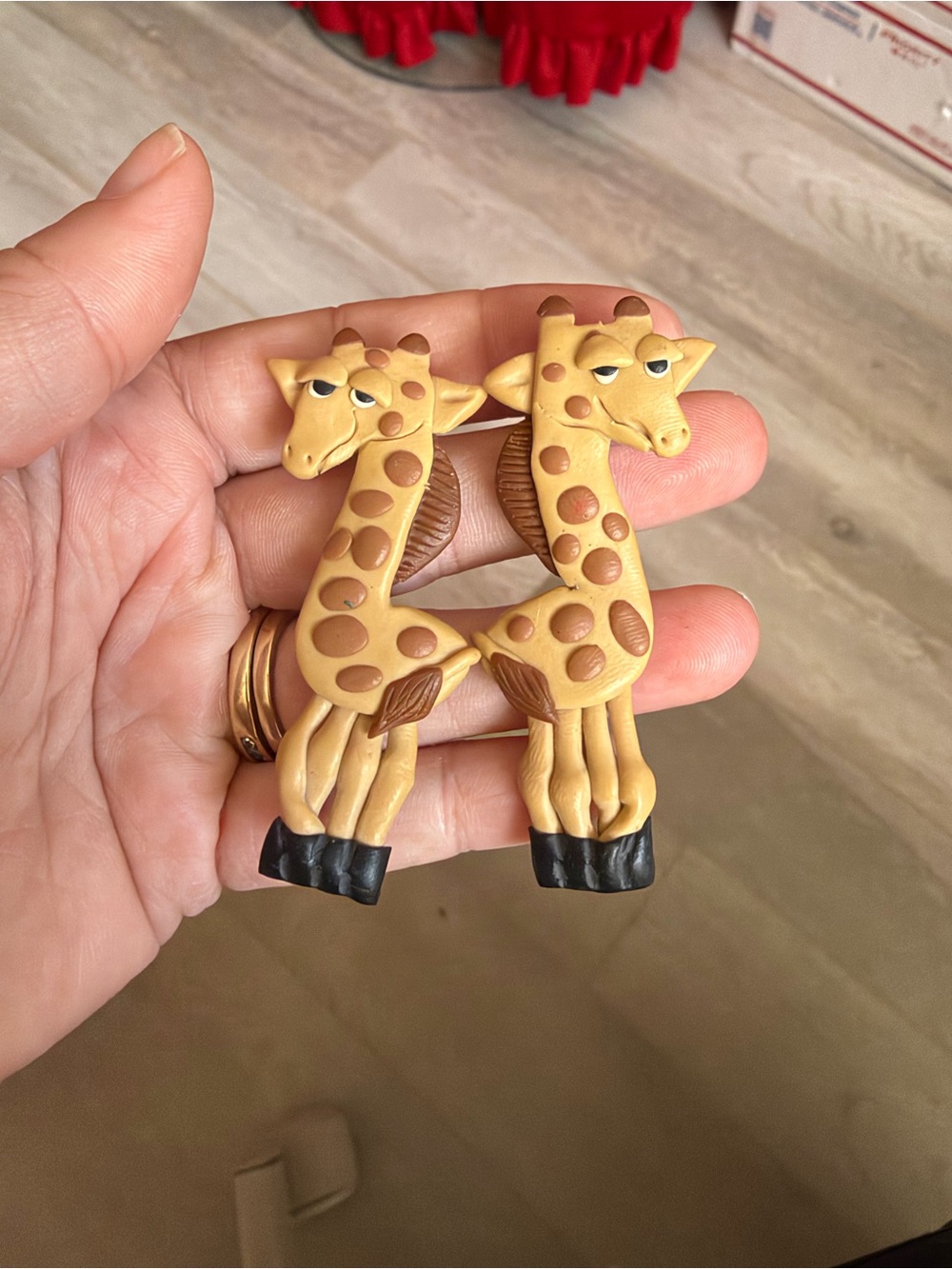 4/$100 Brown Giraffe Pair Toy Figurines - earrings